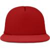 imageFlat Billed Trucker Hat Mesh Back S M L Adjustable Cap Solid Two Toned SnapbackRed