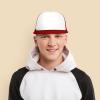imageFlat Billed Trucker Hat Mesh Back S M L Adjustable Cap Solid Two Toned SnapbackRedwhite