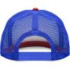 imageFlat Billed Trucker Hat Mesh Back S M L Adjustable Cap Solid Two Toned SnapbackRedwhiteroyal