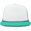 imageFlat Billed Trucker Hat Mesh Back S M L Adjustable Cap Solid Two Toned SnapbackTealWhite