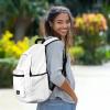 imageDALIX Classic Vibes Navy Blue Backpack for Travel Laptop Book Bag for Men WomenWhite