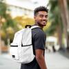 imageDALIX Classic Vibes Navy Blue Backpack for Travel Laptop Book Bag for Men WomenWhite
