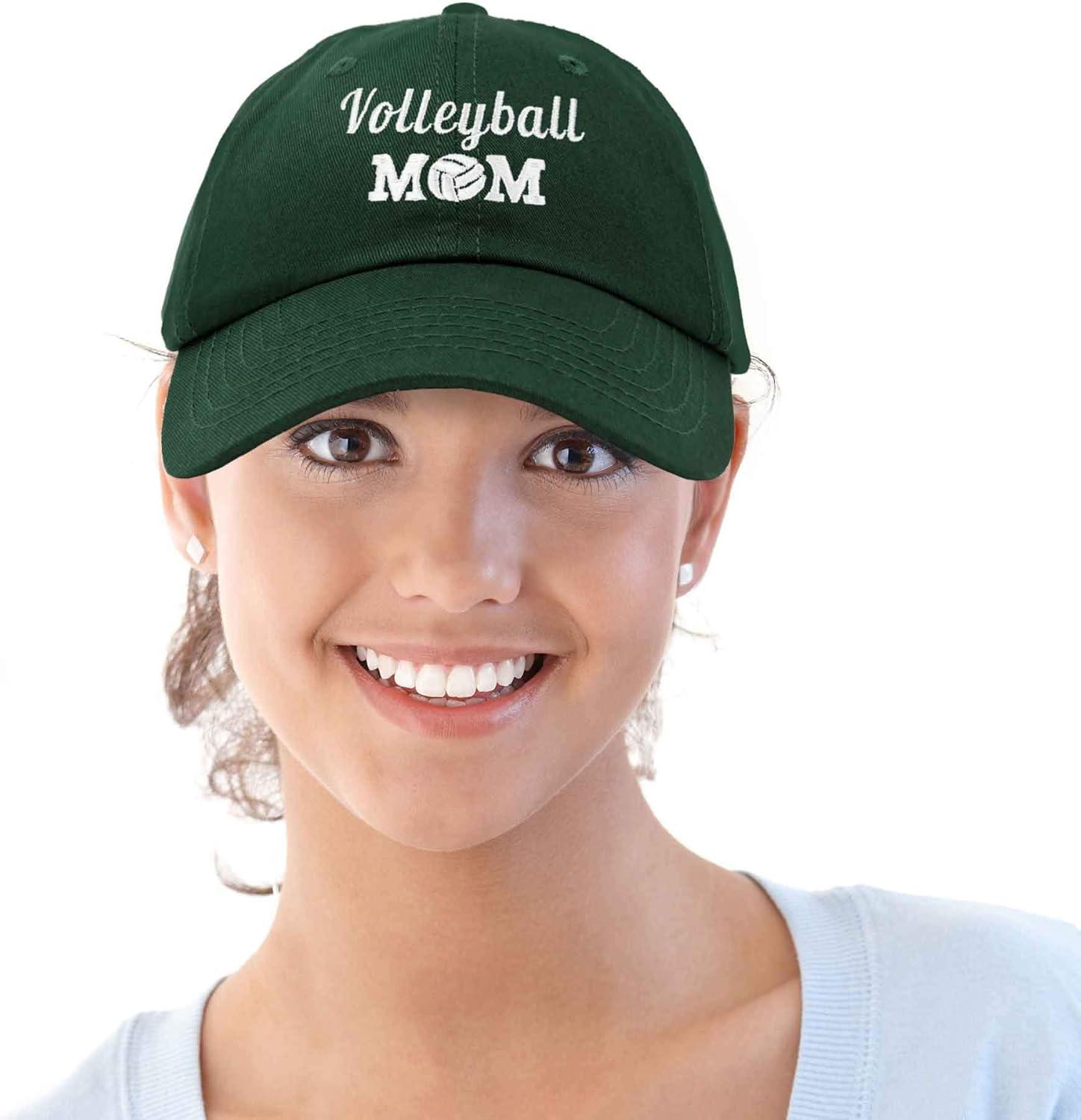imageDALIX Volleyball Mom Premium Cotton Cap Womens Hats for MomDark Green