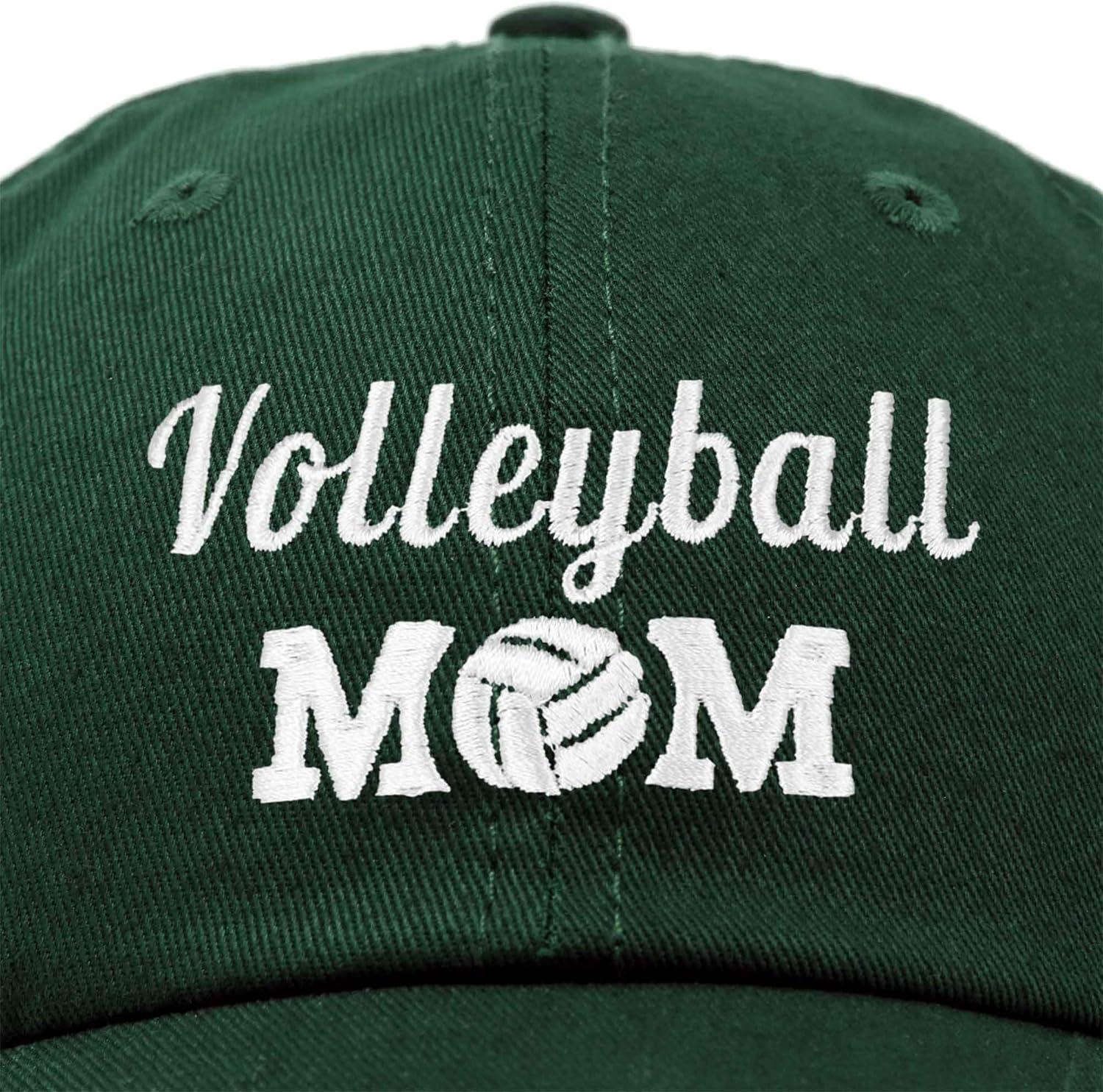imageDALIX Volleyball Mom Premium Cotton Cap Womens Hats for MomDark Green