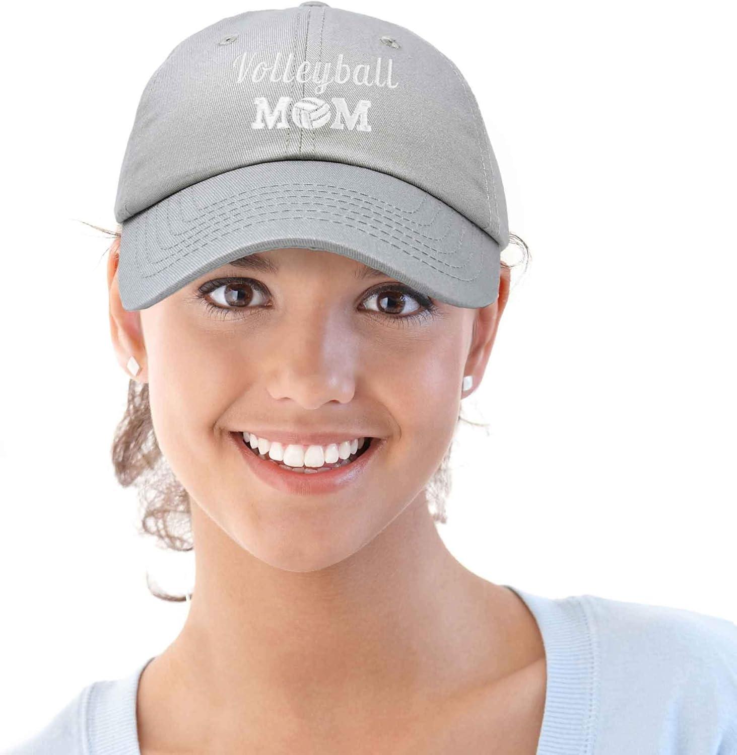 imageDALIX Volleyball Mom Premium Cotton Cap Womens Hats for MomGray