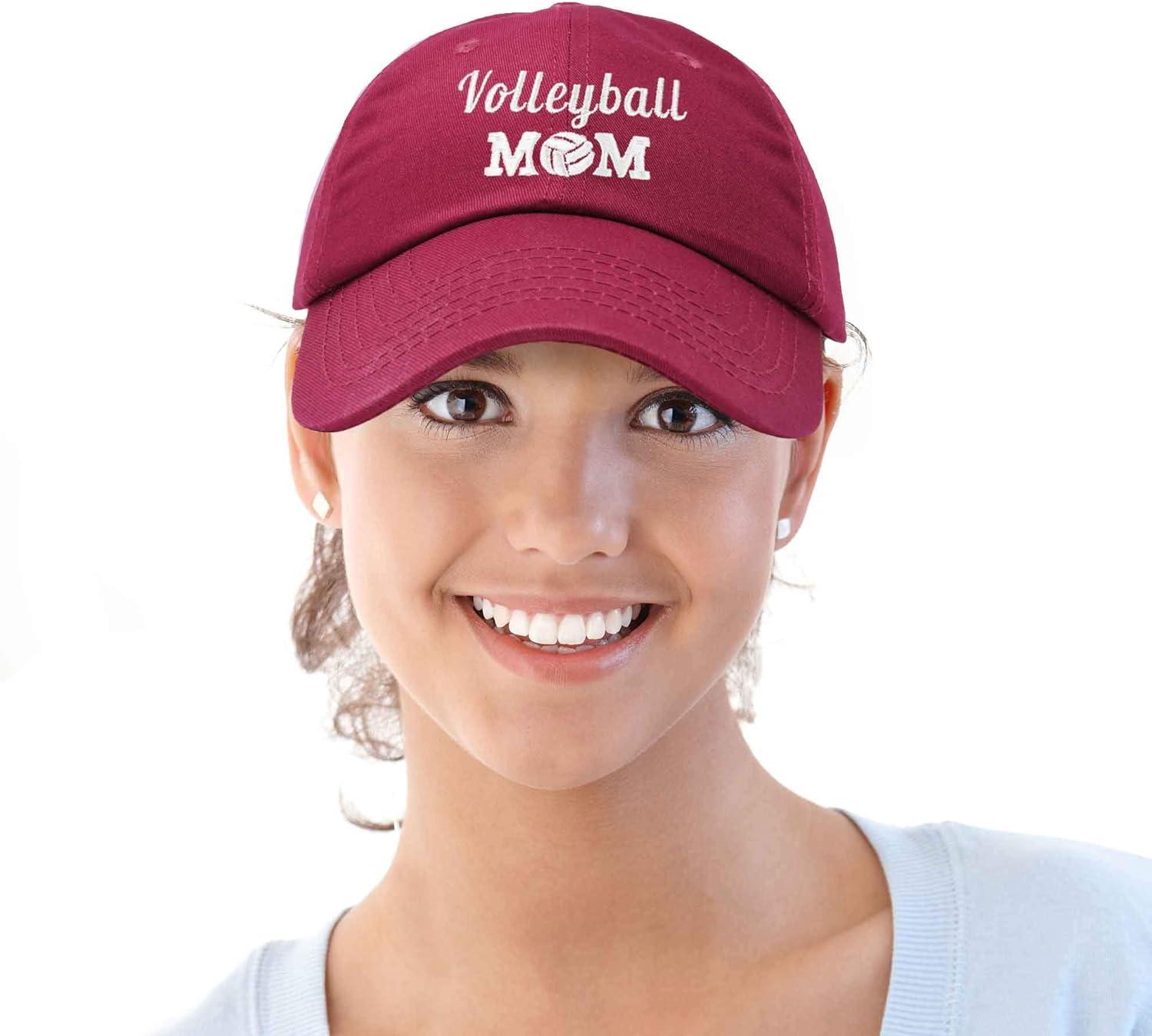 imageDALIX Volleyball Mom Premium Cotton Cap Womens Hats for MomMaroon