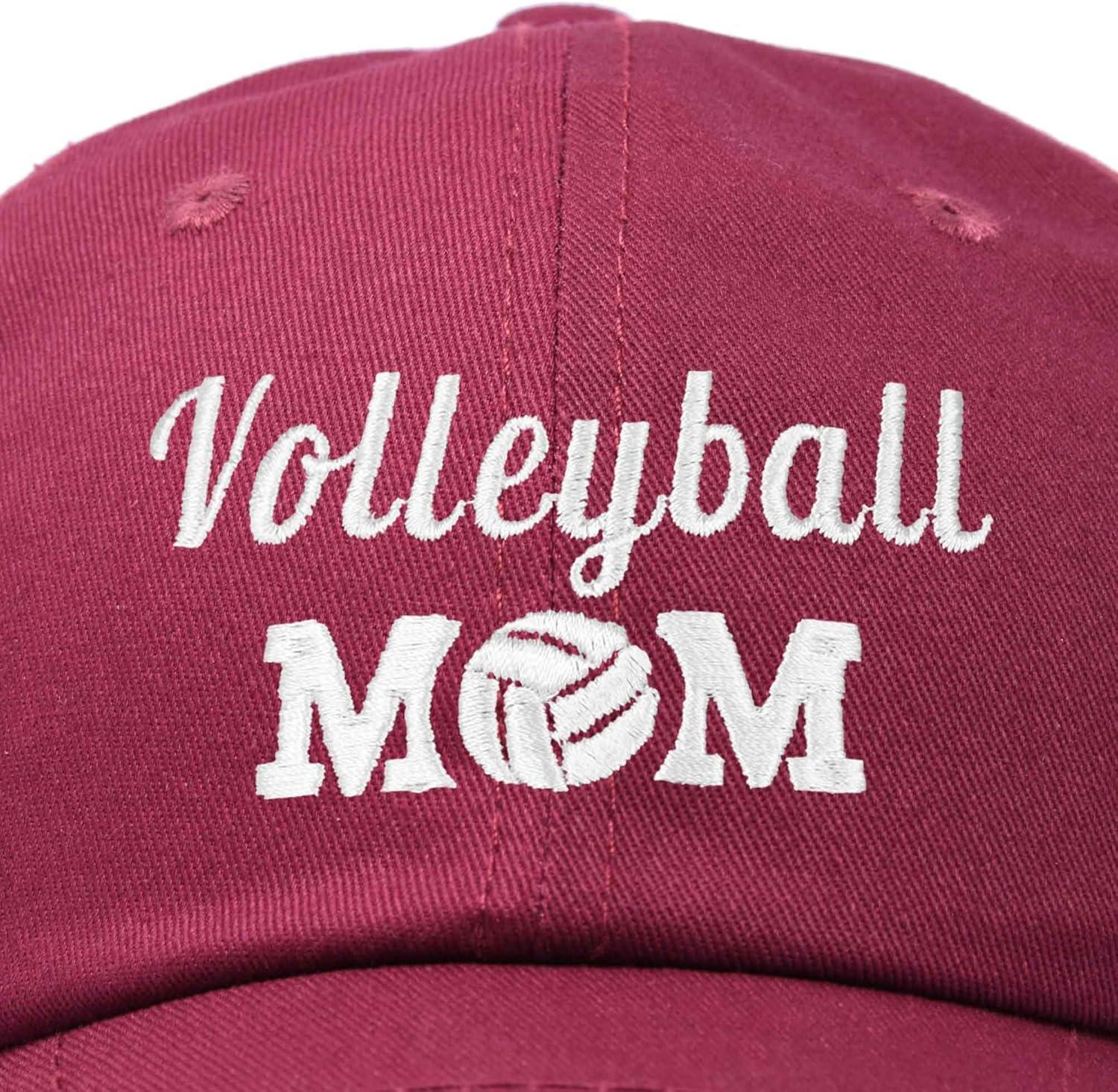 imageDALIX Volleyball Mom Premium Cotton Cap Womens Hats for MomMaroon