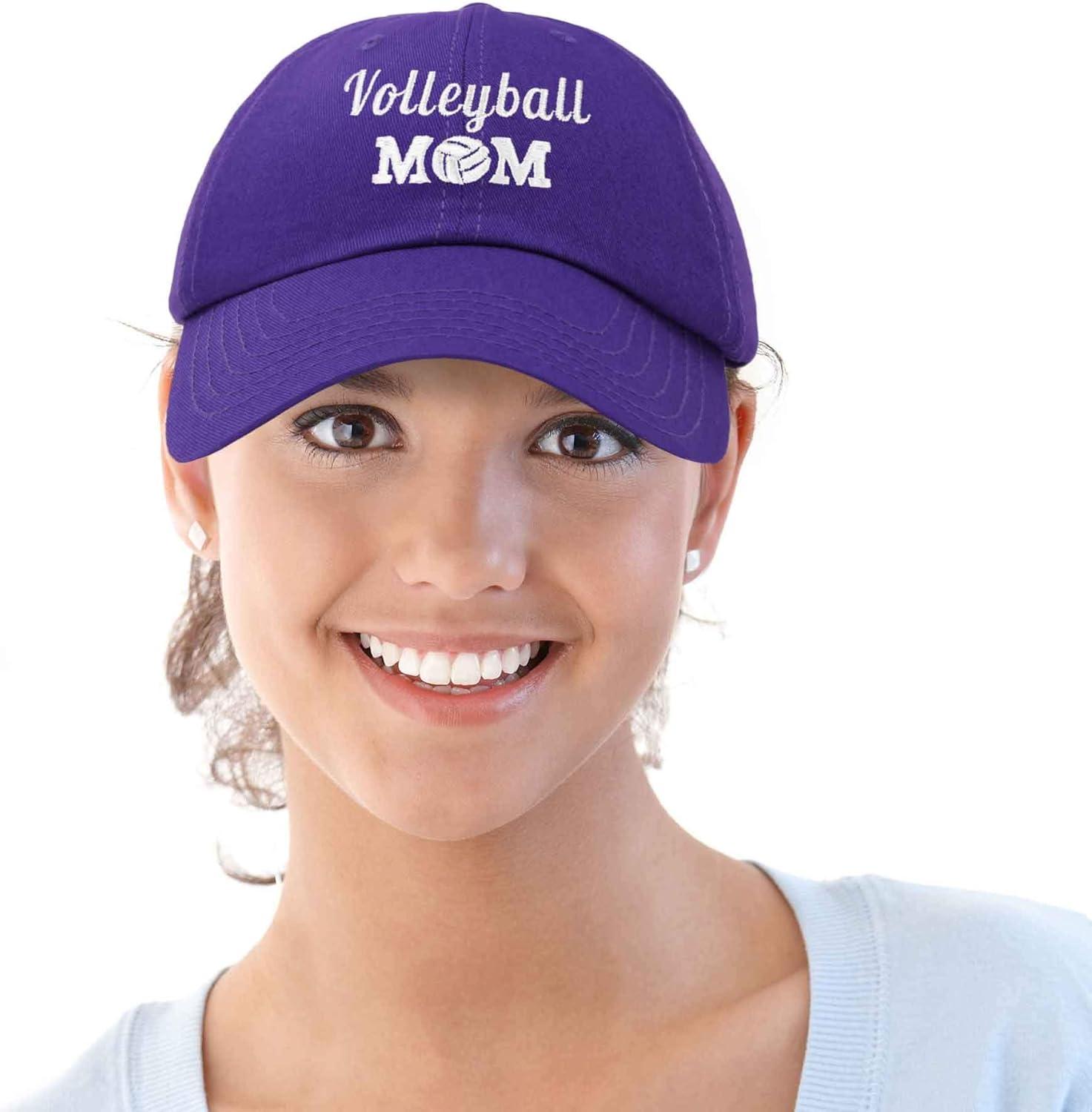 imageDALIX Volleyball Mom Premium Cotton Cap Womens Hats for MomPurple