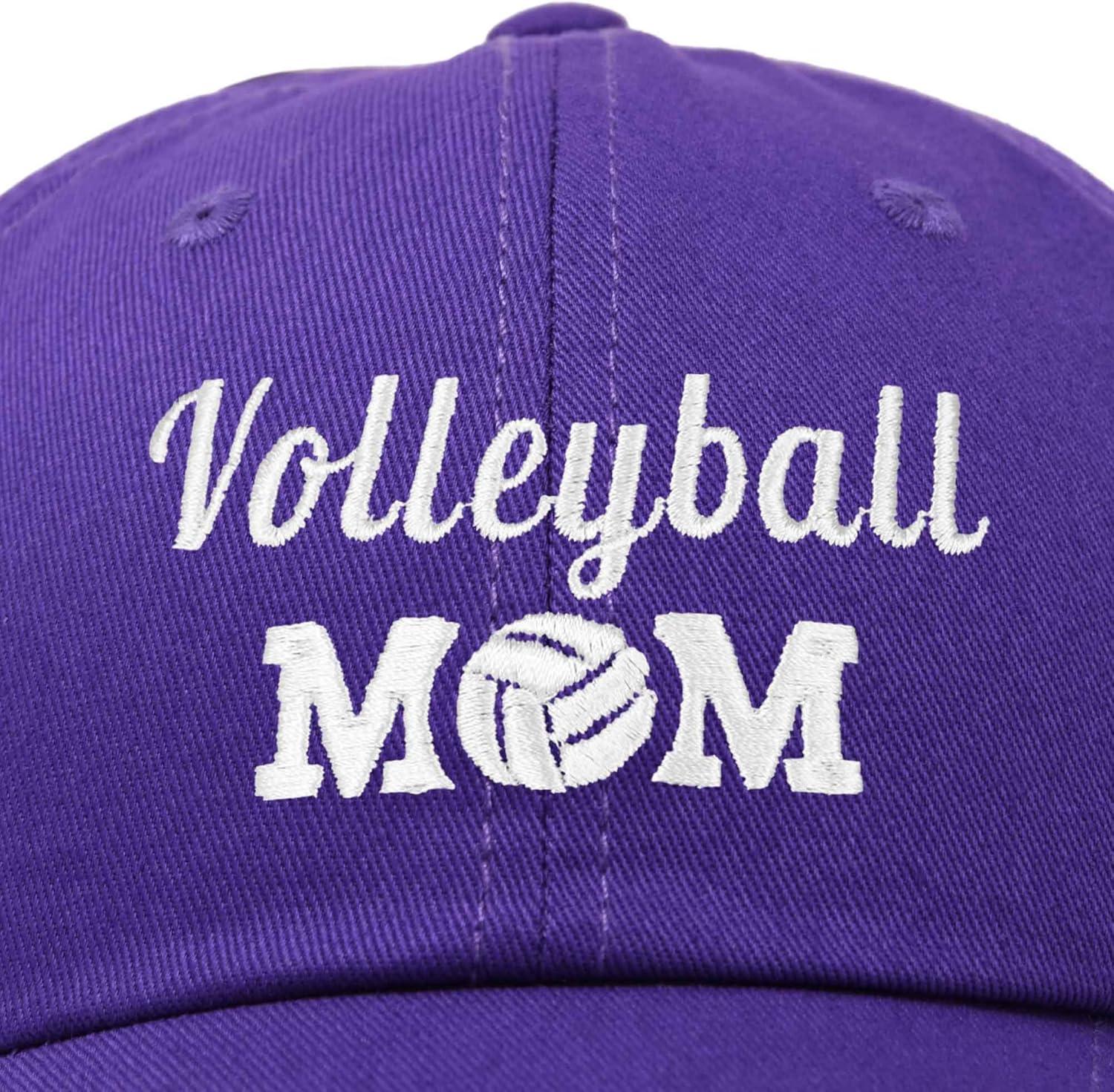 imageDALIX Volleyball Mom Premium Cotton Cap Womens Hats for MomPurple