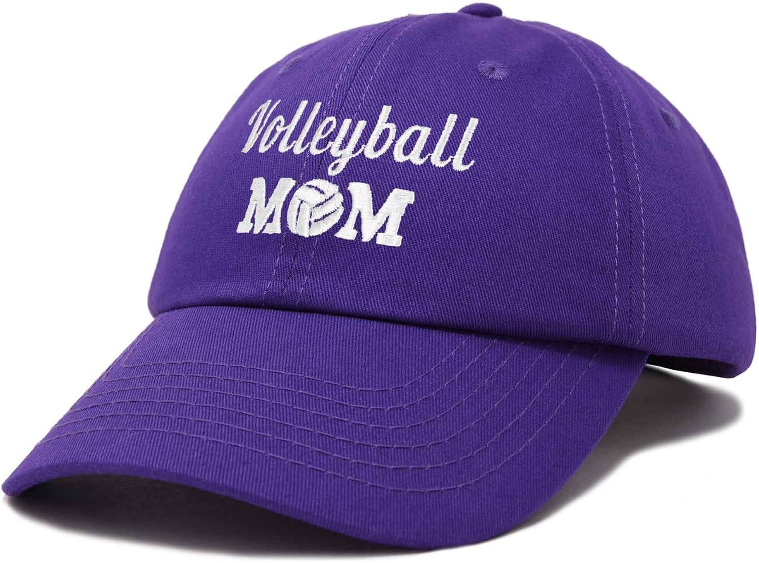 imageDALIX Volleyball Mom Premium Cotton Cap Womens Hats for MomPurple