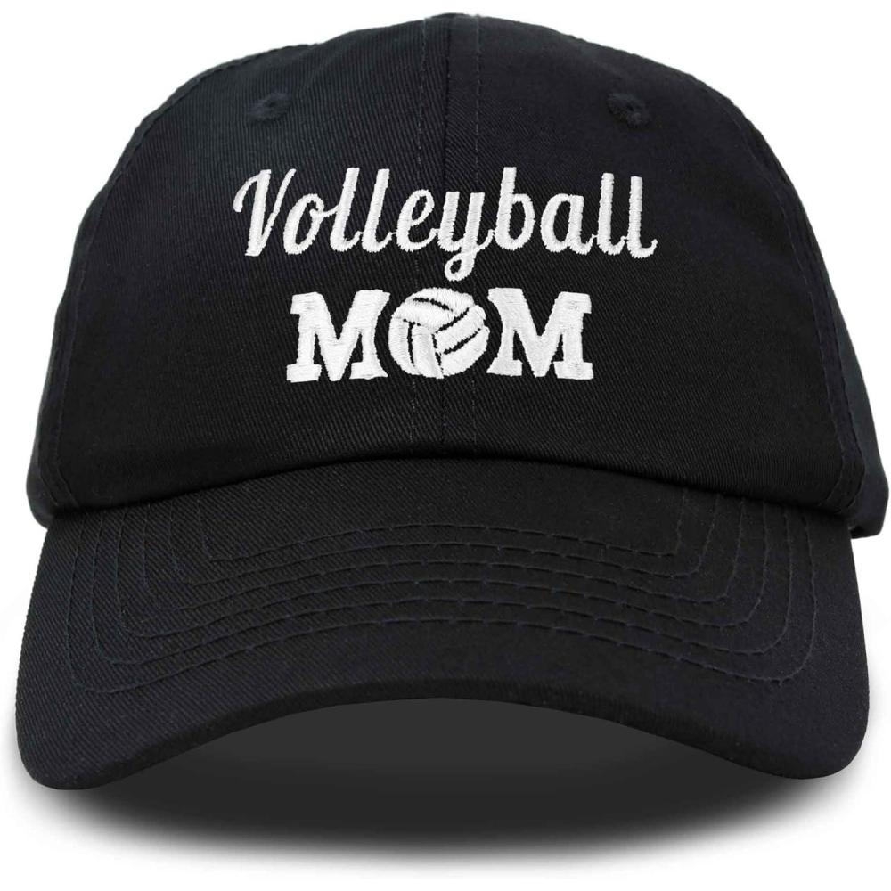 imageDALIX Volleyball Mom Premium Cotton Cap Womens Hats for MomBlack