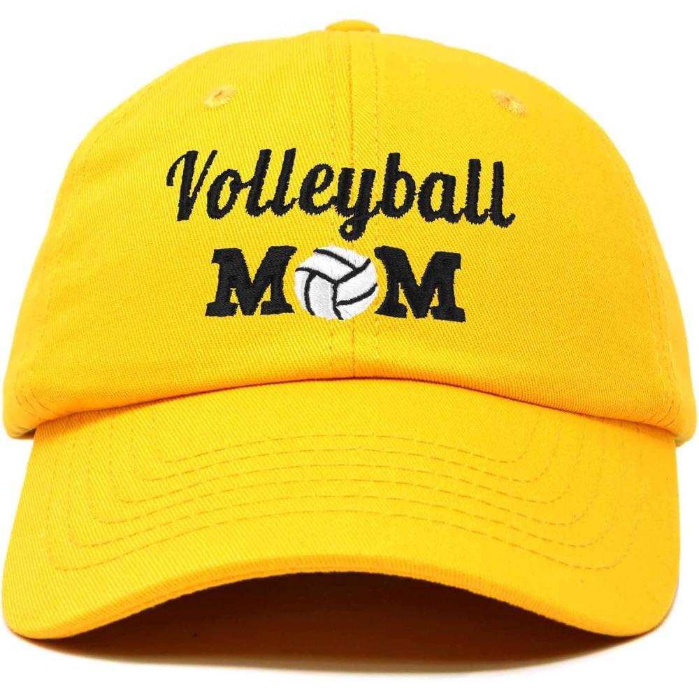 imageDALIX Volleyball Mom Premium Cotton Cap Womens Hats for MomGold