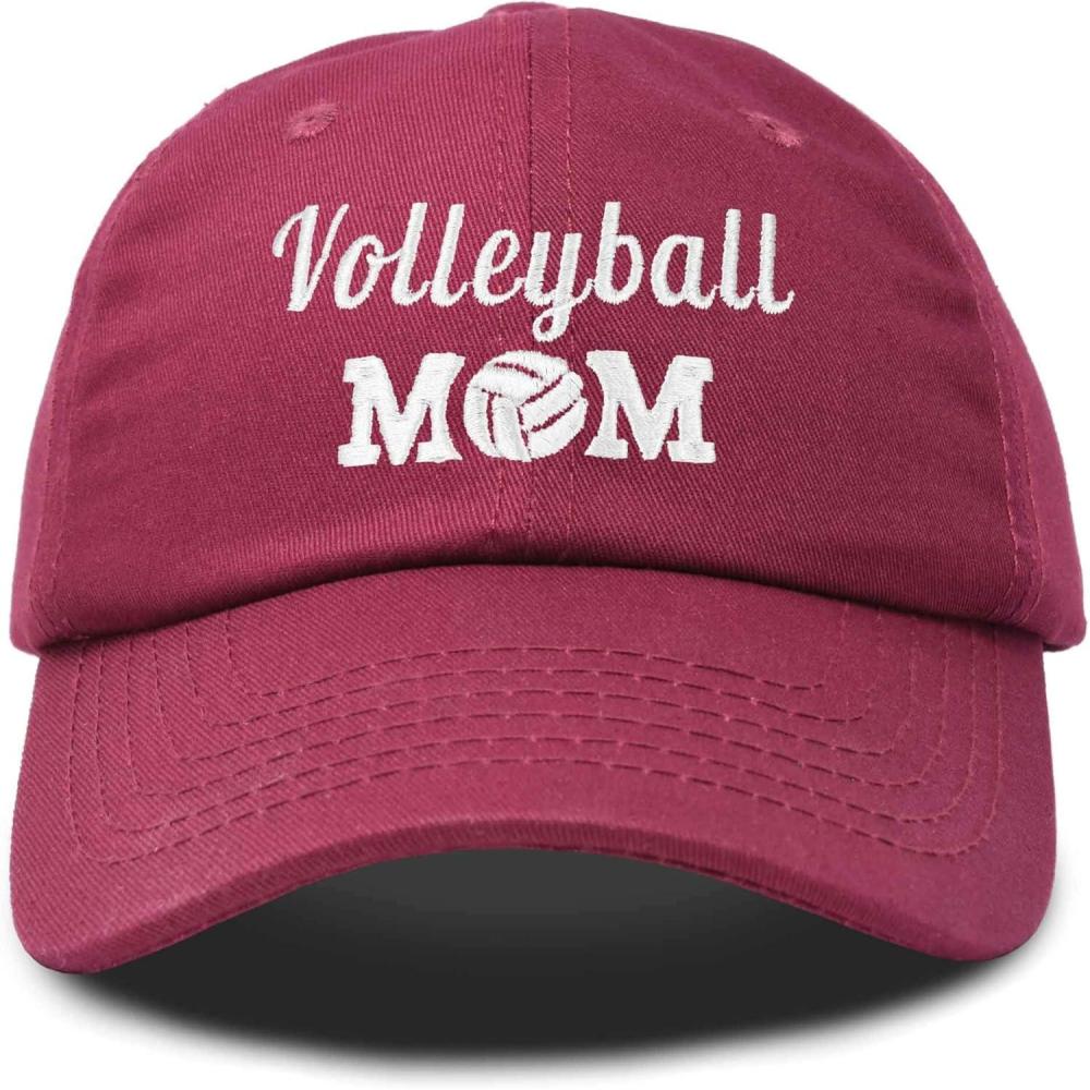 imageDALIX Volleyball Mom Premium Cotton Cap Womens Hats for MomMaroon