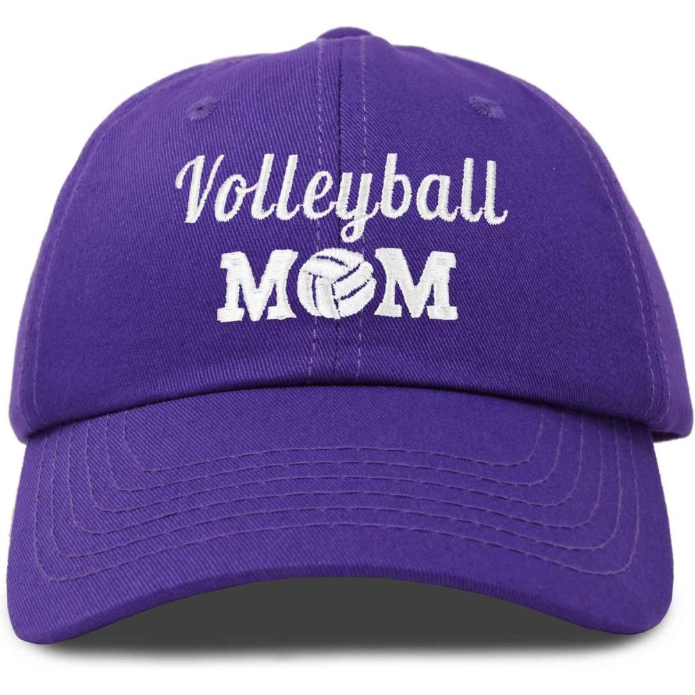 imageDALIX Volleyball Mom Premium Cotton Cap Womens Hats for MomPurple