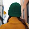 imageDALIX Lil Flower Embroidered Beanie Warm Winter Knit Hat WomenGreen