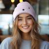 imageDALIX Lil Flower Embroidered Beanie Warm Winter Knit Hat WomenLavender