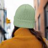 imageDALIX Lil Flower Embroidered Beanie Warm Winter Knit Hat WomenLight Green