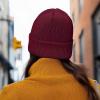 imageDALIX Lil Flower Embroidered Beanie Warm Winter Knit Hat WomenMaroon
