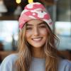 imageDALIX Lil Flower Embroidered Beanie Warm Winter Knit Hat WomenPink Camo