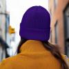imageDALIX Lil Flower Embroidered Beanie Warm Winter Knit Hat WomenPurple