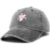 imageDALIX Orchid Hat Womens Floral Baseball Cap WashedBlack