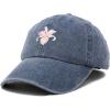 imageDALIX Orchid Hat Womens Floral Baseball Cap WashedNavy Blue