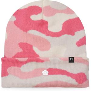 imageDALIX Lil Flower Embroidered Beanie Warm Winter Knit Hat WomenPink Camo