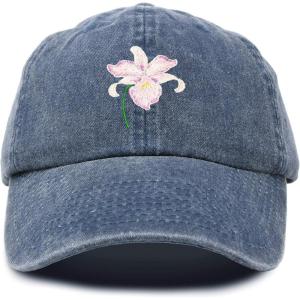 imageDALIX Orchid Hat Womens Floral Baseball Cap WashedNavy Blue