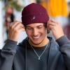 imageDALIX Pigeon Embroidered Beanie Warm Winter Cap Knit Hat MensMaroon