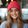imageDALIX Pigeon Embroidered Beanie Warm Winter Cap Knit Hat MensNeon Pink