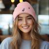 imageDALIX Pigeon Embroidered Beanie Warm Winter Cap Knit Hat MensPink