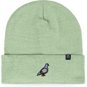 imageDALIX Pigeon Embroidered Beanie Warm Winter Cap Knit Hat MensLight Green