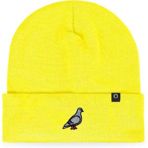 imageDALIX Pigeon Embroidered Beanie Warm Winter Cap Knit Hat MensNeon Yellow