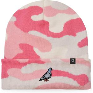 imageDALIX Pigeon Embroidered Beanie Warm Winter Cap Knit Hat MensPink Camo