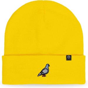 imageDALIX Pigeon Embroidered Beanie Warm Winter Cap Knit Hat MensYellow