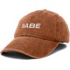 imageDALIX Babe Embroidered Cotton Baseball Cap Adjustable Dad Hat WomensWashed Orange