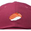 imageDALIX Salmon Nigiri Embroidered Sushi Cotton Dad Hat Baseball Cap Adjustable WomensMaroon