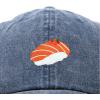 imageDALIX Salmon Nigiri Embroidered Sushi Cotton Dad Hat Baseball Cap Adjustable WomensWashed Navy Blue