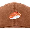 imageDALIX Salmon Nigiri Embroidered Sushi Cotton Dad Hat Baseball Cap Adjustable WomensWashed Orange
