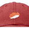 imageDALIX Salmon Nigiri Embroidered Sushi Cotton Dad Hat Baseball Cap Adjustable WomensWashed Red