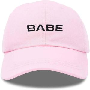 imageDALIX Babe Embroidered Cotton Baseball Cap Adjustable Dad Hat WomensWashed Pink