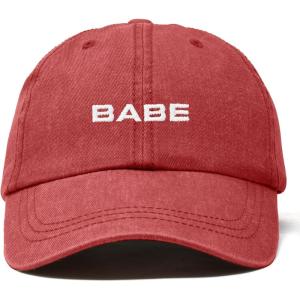 imageDALIX Babe Embroidered Cotton Baseball Cap Adjustable Dad Hat WomensWashed Red