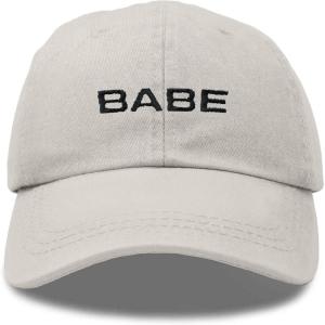 imageDALIX Babe Embroidered Cotton Baseball Cap Adjustable Dad Hat WomensWashed Stone White