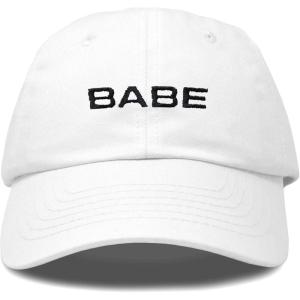 imageDALIX Babe Embroidered Cotton Baseball Cap Adjustable Dad Hat WomensWhite