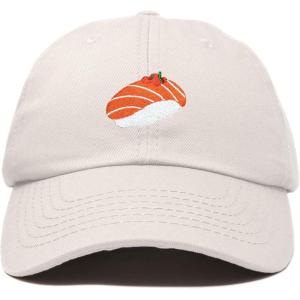 imageDALIX Salmon Nigiri Embroidered Sushi Cotton Dad Hat Baseball Cap Adjustable WomensBeige