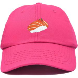 imageDALIX Salmon Nigiri Embroidered Sushi Cotton Dad Hat Baseball Cap Adjustable WomensHot Pink