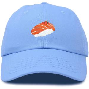 imageDALIX Salmon Nigiri Embroidered Sushi Cotton Dad Hat Baseball Cap Adjustable WomensLight Blue