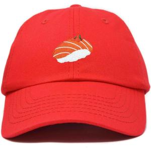 imageDALIX Salmon Nigiri Embroidered Sushi Cotton Dad Hat Baseball Cap Adjustable WomensRed