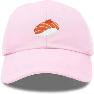 imageDALIX Salmon Nigiri Embroidered Sushi Cotton Dad Hat Baseball Cap Adjustable WomensWashed Pink
