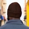 imageDALIX Pigeon Embroidered Beanie Warm Winter Cap Knit Hat MensBrown